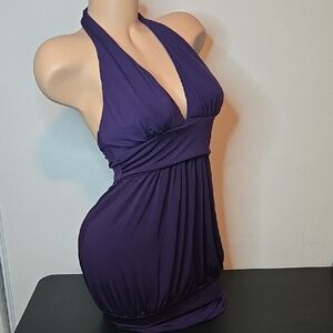 Love Tease Deep Purple Backless Dress